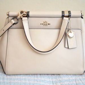 Coach x Selena Gomez Satchel in Cream/White